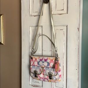 COACH MULTICOLOR CROSSBODY MONOGRAM BAG